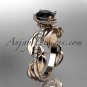 14k rose gold diamond engagement ring with a Black Diamond center stone ADLR231