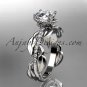 14k white gold diamond leaf and vine diamond engagement ring ADLR231