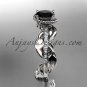 Platinum diamond engagement ring with a Black Diamond center stone ADLR231