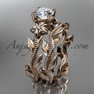 14k rose gold diamond engagement set with a Forever One Moissanite center stone ADLR238