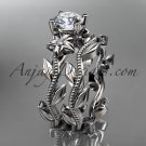14k white gold diamond engagement set with a Forever One Moissanite center stone ADLR238
