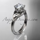 Platinum diamond engagement ring with a  Moissanite center stone ADLR240