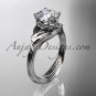Platinum diamond engagement ring with a Moissanite center stone ADLR240
