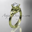14kt yellow gold diamond engagement ring with a Moissanite center stone ADLR240