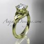 14kt yellow gold diamond engagement ring with a Moissanite center stone ADLR240