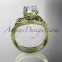 14kt yellow gold diamond engagement ring with a Moissanite center stone ADLR240