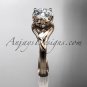 14kt rose gold diamond engagement ring with a Moissanite center stone ADLR240