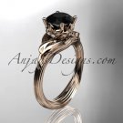 14kt rose gold diamond engagement ring with a Black Diamond center stone ADLR240