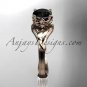 14kt rose gold diamond engagement ring with a Black Diamond center stone ADLR240