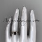 14kt rose gold diamond engagement ring with a Black Diamond center stone ADLR240