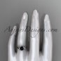 14kt white gold diamon engagement ring with a Black Diamond center stone ADLR240