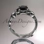 Platinum diamond engagement ring with a Black Diamond center stone ADLR251