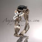 14kt rose gold diamond engagement ring with a Black Diamond center stone ADLR251