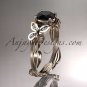14kt rose gold diamond engagement ring with a Black Diamond center stone ADLR251