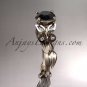14kt rose gold diamond engagement ring with a Black Diamond center stone ADLR251
