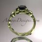 14kt yellow gold diamond engagement ring with a Black Diamond center stone ADLR251