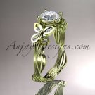 14kt yellow gold diamond engagement ring with a Forever One Moissanite center stone ADLR251
