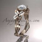 14kt rose gold diamond engagement ring with a Forever One Moissanite center stone ADLR251