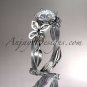14kt white gold diamond engagement ring with a Forever One Moissanite center stone ADLR251
