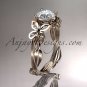 14kt rose gold diamond leaf and vine wedding ring,engagement ring ADLR251