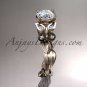 14kt rose gold diamond leaf and vine wedding ring,engagement ring ADLR251
