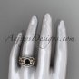 14kt rose gold diamond unique engagement set, wedding set with a Black Diamond center stone ADLR300