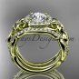 14kt yellow gold diamond unique engagement with a set Moissanite center stone ADLR300