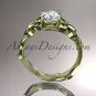 14kt yellow gold diamond engagement ring with a Forever One Moissanite center stone ADLR251