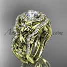 14kt yellow gold diamond unique engagement set, wedding set ADLR300