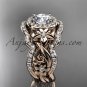 14kt rose gold diamond unique engagement set, wedding set ADLR300