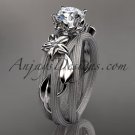 14kt white gold diamond engagement ring with a "Forever Brilliant" Moissanite center stone ADLR253