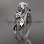 14kt white gold diamond engagement ring with a "Forever Brilliant" Moissanite center stone ADLR253