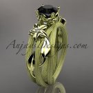 14kt yellow gold diamond engagement ring with a Black Diamond center stone ADLR253