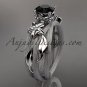 14kt white gold diamond engagement ring with a Black Diamond center stone ADLR253