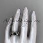 14kt white gold diamond engagement ring with a Black Diamond center stone ADLR253