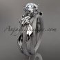 Platinum diamond engagement ring with a Forever One Moissanite center stone ADLR253