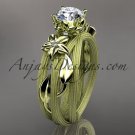 14kt yellow gold diamond engagement ring with a Forever One Moissanite  center stone ADLR253