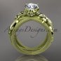 14kt yellow gold diamond engagement ring with a Forever One Moissanite  center stone ADLR253