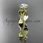 14k yellow gold leaf and vine engagement ring with a Moissanite center stone ADLR258