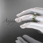 14k yellow gold leaf and vine engagement ring with a Moissanite center stone ADLR258