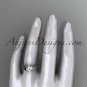 Unique 14k white gold leaf and vine engagement ring, wedding band ADLR258