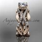 14kt rose gold diamond engagement ring with a Forever One Moissanite center stone ADLR264