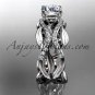 14kt white gold diamond engagement ring with a Forever One Moissanite center stone ADLR264