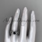 14kt white gold diamondg engagement ring with a Black Diamond center stone ADLR270