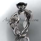 Platinum diamond engagement ring with a Black Diamond center stone ADLR270