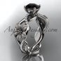 Platinum diamond engagement ring with a Black Diamond center stone ADLR270