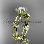 14k yellow gold diamond engagement ring with a Forever One Moissanite center stone ADLR19D