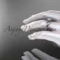 14kt rose gold diamond leaf and vine engagement ring with a  Moissanite center stone ADLR20A