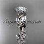 Platinum  diamond leaf and vine engagement ring with a  Moissanite center stone ADLR20A