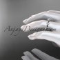 Platinum  diamond leaf and vine engagement ring with a  Moissanite center stone ADLR20A